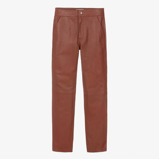Chloé-Teen Girls Brown Leather Trousers | Childrensalon Outlet