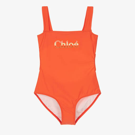 Chloé-Кораллово-оранжевый купальник | Childrensalon Outlet