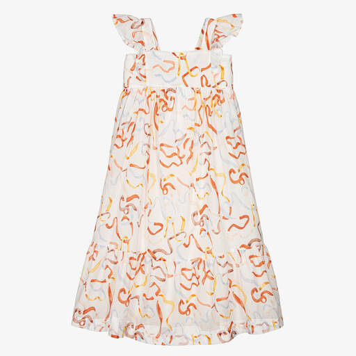 Chloé-Teen Girls Ivory Cotton Ribbon Dress | Childrensalon Outlet
