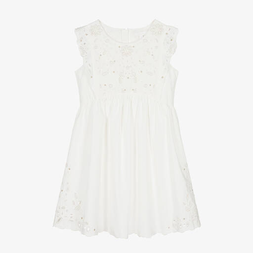 Chloé-Teen Girls Ivory Embroidered Cotton Dress | Childrensalon Outlet