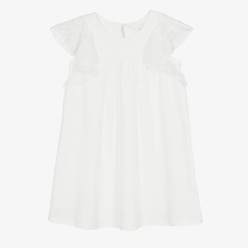 Chloé-Teen Girls Ivory Embroidered Ruffle Dress | Childrensalon Outlet