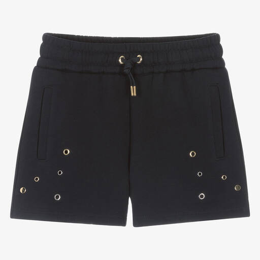 Chloé-Teen Girls Navy Blue Cotton Jersey Shorts | Childrensalon Outlet
