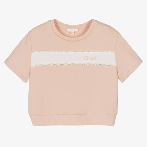 Chloé-Розовый хлопковый свитшот | Childrensalon Outlet