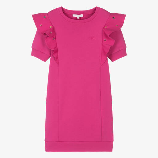 Chloé-Teen Girls Pink Cotton Eyelet Dress | Childrensalon Outlet