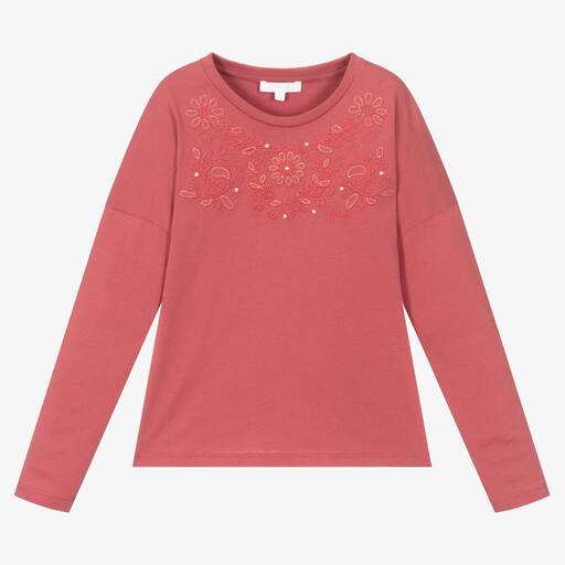 Chloé-Розовый хлопковый топ для девочек-подростков | Childrensalon Outlet