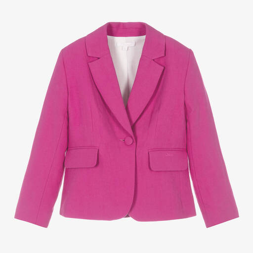Chloé-Teen Girls Pink Linen & Cotton Blazer | Childrensalon Outlet