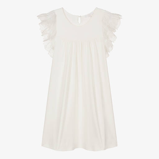 Chloé-Teen Girls White Cotton Jersey Dress | Childrensalon Outlet