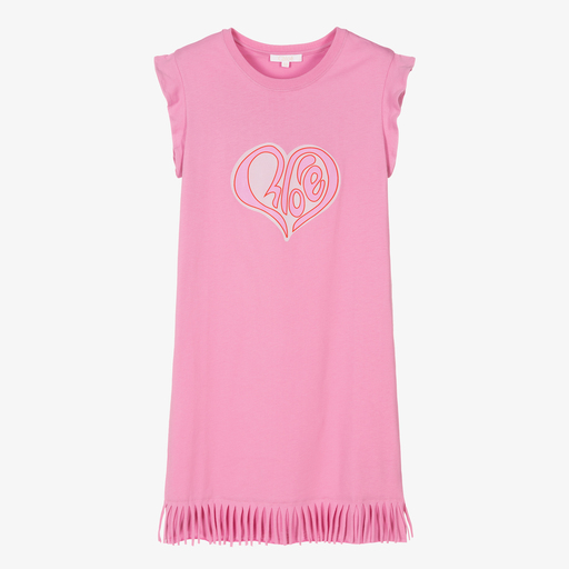 Chloé-Teen Pink Hearty Logo Dress | Childrensalon Outlet
