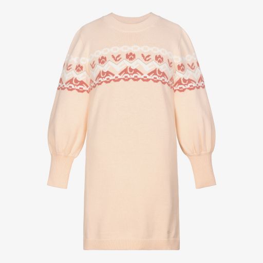 Chloé-Teen Pink Jacquard Knit Dress | Childrensalon Outlet