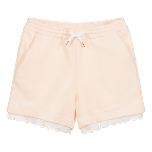 Chloé-Teen Pink Logo Shorts | Childrensalon Outlet