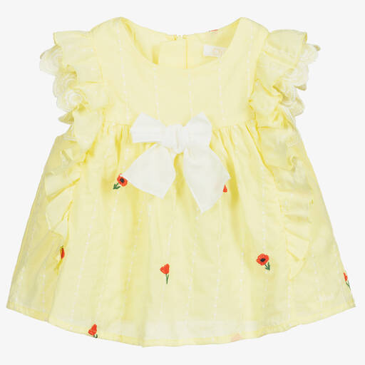 Chloé-Yellow Poppy Logo Blouse | Childrensalon Outlet