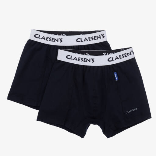 Claesen's-Boys Navy Blue Cotton Boxers (2 Pack) | Childrensalon Outlet