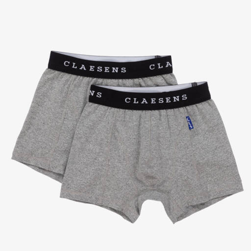 Claesen's-Boys Soft Grey Cotton Boxers | Childrensalon Outlet