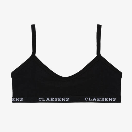 Claesen's-Мягкий черный хлопковый бюстгальтер для девочек | Childrensalon Outlet