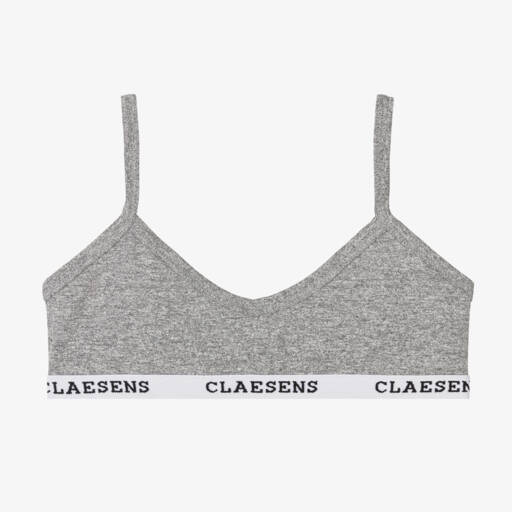 Claesen's-Мягкий серый хлопковый бюстгальтер для девочек | Childrensalon Outlet