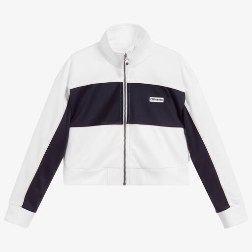 Converse-Girls White Logo Zip-Up Jacket | Childrensalon Outlet