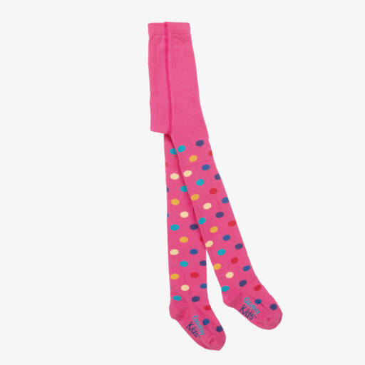 Country Kids-Girls Pink Cotton Polka Dot Tights | Childrensalon Outlet