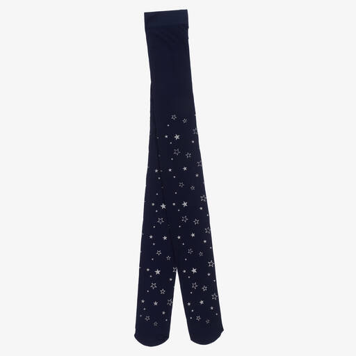 Country Kids-Girls Sheer Blue & Silver Star Tights | Childrensalon Outlet