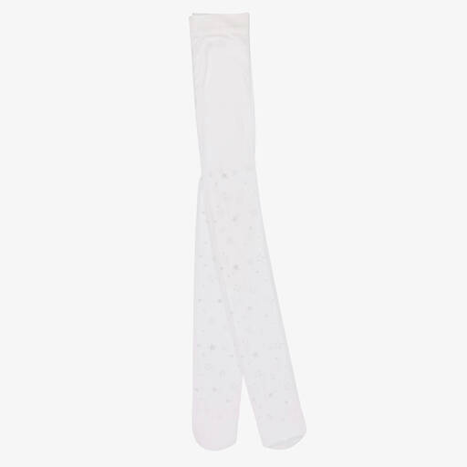 Country Kids-Girls Sheer White & Silver Star Tights | Childrensalon Outlet