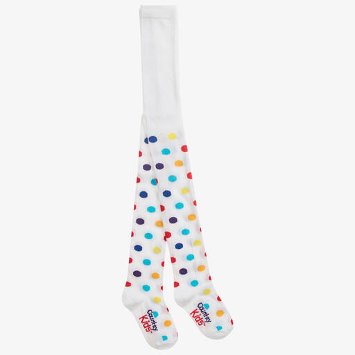 Country Kids-Girls White Cotton Tights | Childrensalon Outlet