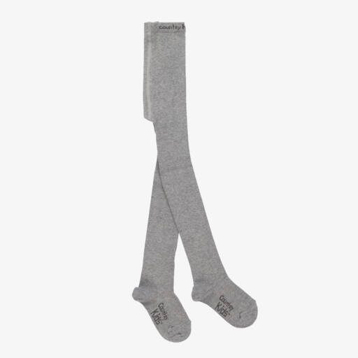 Country Kids-Grey Cotton Knitted Tights | Childrensalon Outlet