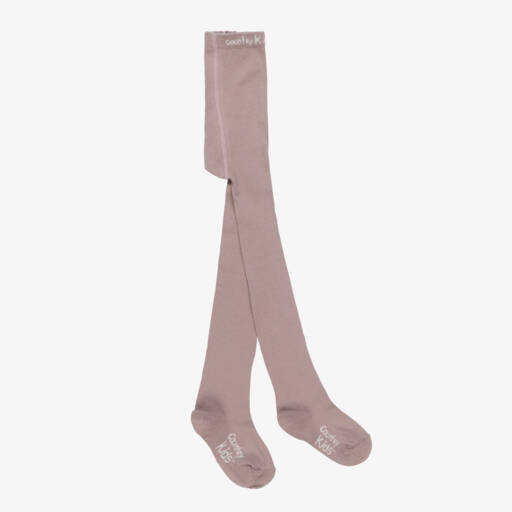 Country Kids-Taupe Brown Cotton Knitted Tights | Childrensalon Outlet