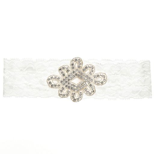 Cute Cute-Diamanté Ivory Lace Headband | Childrensalon Outlet