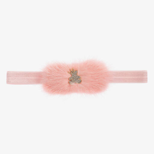 Cute Cute-Pink Faux Fur Headband (9cm) | Childrensalon Outlet