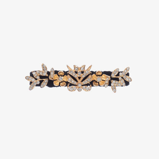 David Charles-Black Floral Hair Clip (9cm) | Childrensalon Outlet