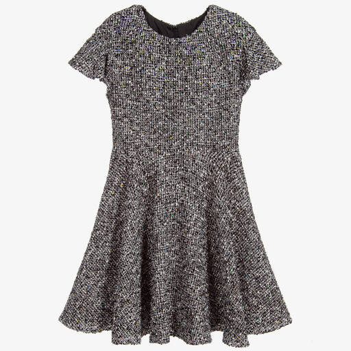 David Charles-Girls Black Tweed Dress | Childrensalon Outlet