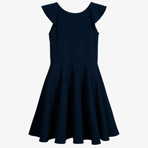 David Charles-Girls Blue Ruffle Dress | Childrensalon Outlet