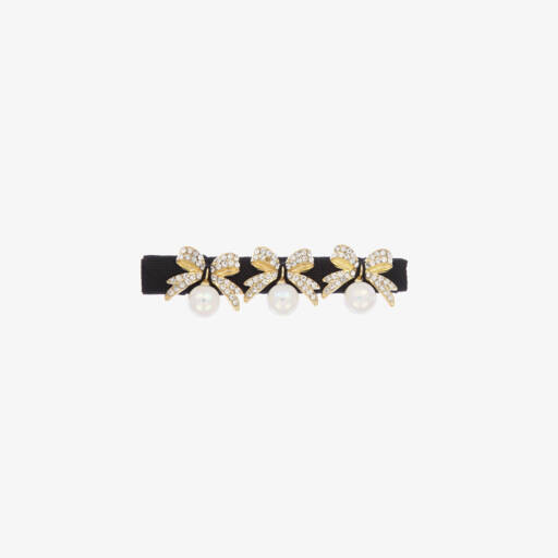 David Charles-Girls Elegant Black Ribbon Clip | Childrensalon Outlet