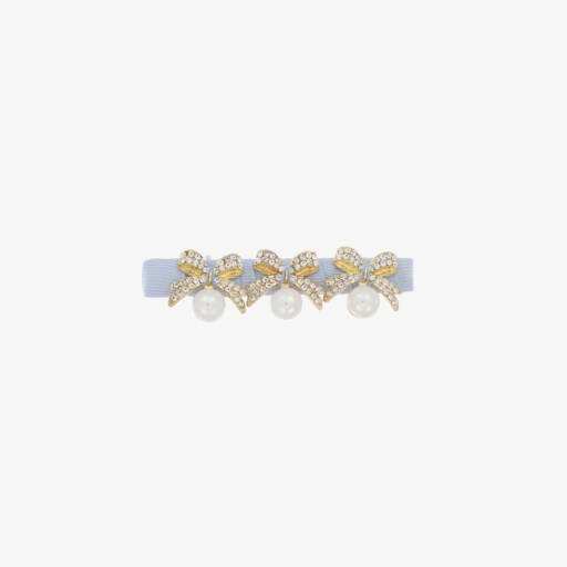 David Charles-Girls Elegant Blue Ribbon Clip | Childrensalon Outlet