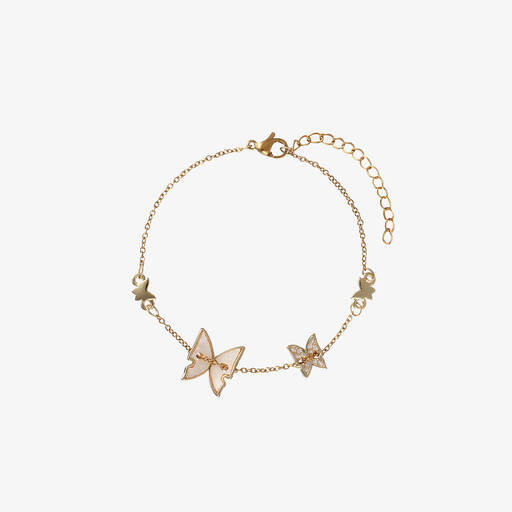 David Charles-Girls Gold Butterfly Bracelet | Childrensalon Outlet