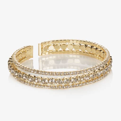 David Charles-Girls Gold Diamanté Bangle | Childrensalon Outlet