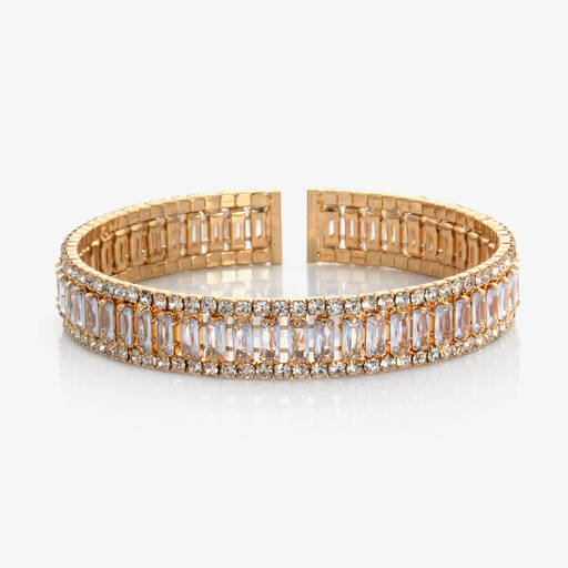 David Charles-سوار مزين بكريستال لون ذهبي للبنات | Childrensalon Outlet