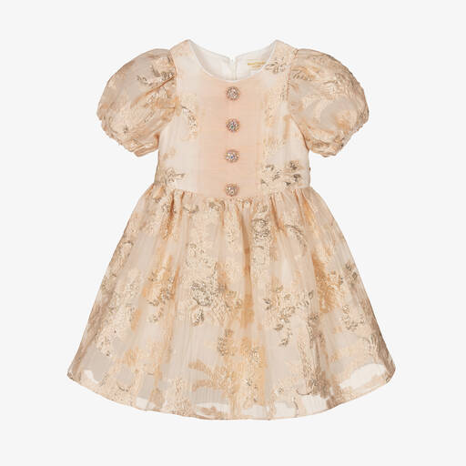 David Charles-Girls Pale Pink Organza Dress  | Childrensalon Outlet