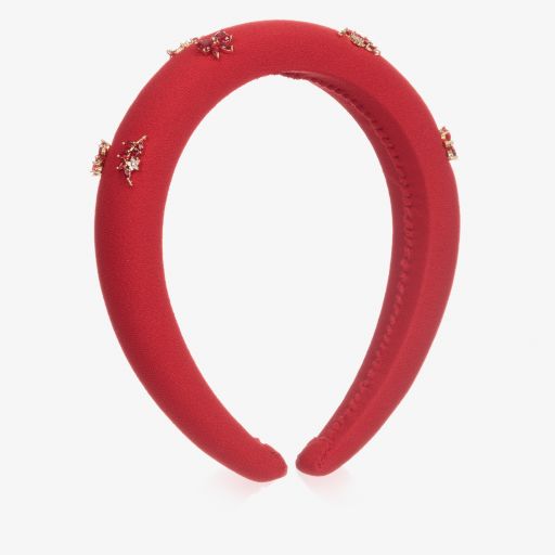 David Charles-Girls Red Crystal Hairband | Childrensalon Outlet