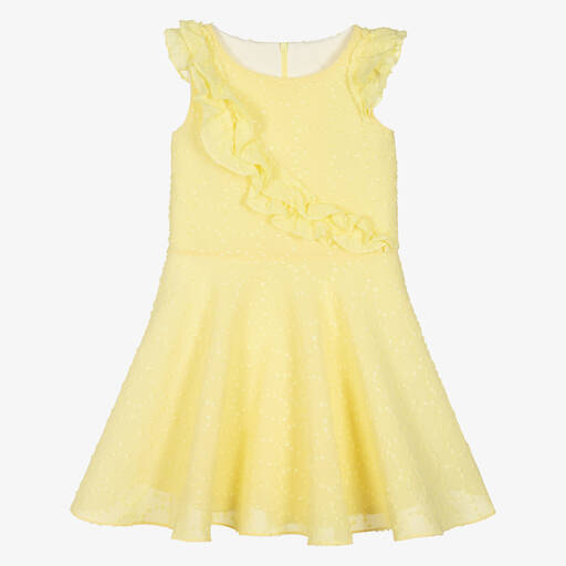 David Charles-فستان شيفون بلوميتي لون أصفر | Childrensalon Outlet