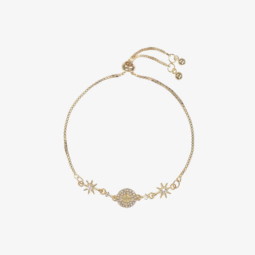 David Charles-Gold Diamanté Bracelet  | Childrensalon Outlet