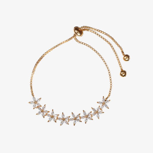 David Charles-Gold Flower DiamantÃ© Bracelet | Childrensalon Outlet