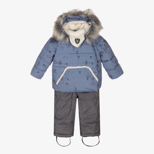 Deux par Deux-Ensemble combinaison de ski 3 pièces bleu | Childrensalon Outlet