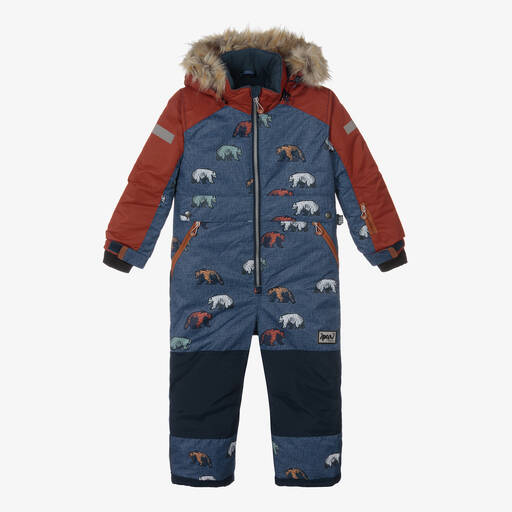 Deux par Deux-Boys Blue & Red Bear Snowsuit | Childrensalon Outlet