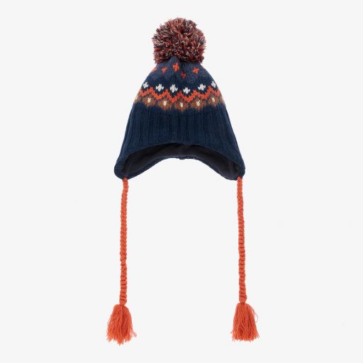 Deux par Deux-Boys Blue Wool Blend Hat | Childrensalon Outlet