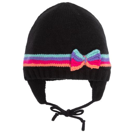 Deux par Deux-Girls Black Striped Hat | Childrensalon Outlet