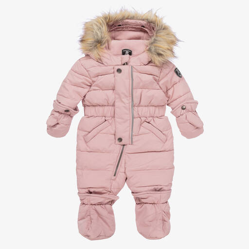 Deux par Deux-Rosa Schneeanzug-Set für Mädchen  | Childrensalon Outlet