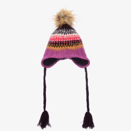 Deux par Deux-Girls Purple Wool Blend Hat  | Childrensalon Outlet