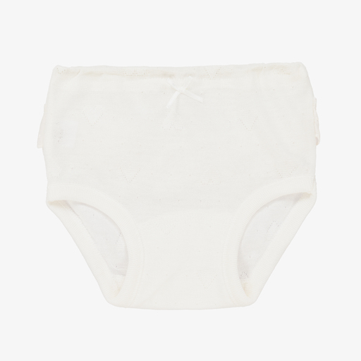 Diacar-Girls Ivory Cotton Knickers | Childrensalon Outlet