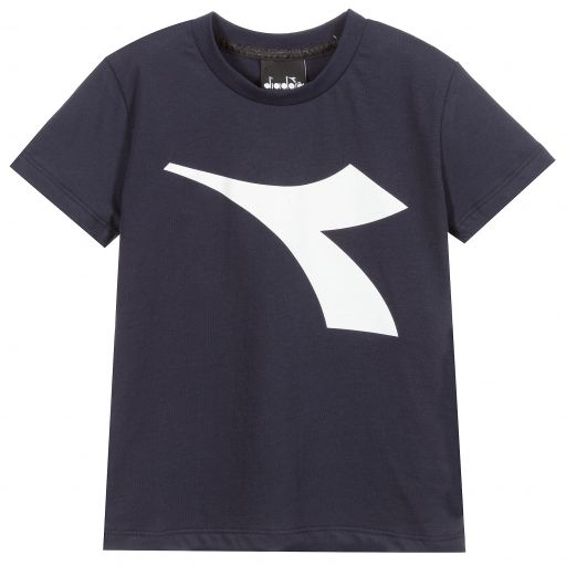 Diadora-Boys Blue Cotton T-Shirt | Childrensalon Outlet
