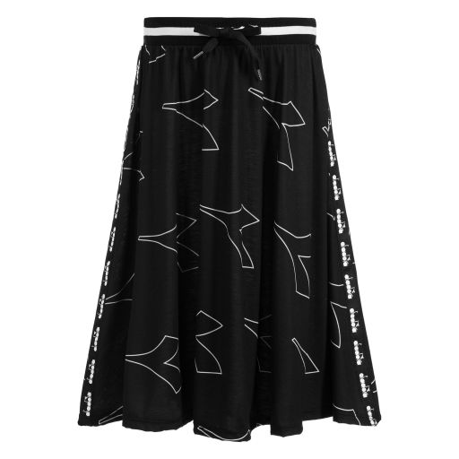 Diadora-Girls Black Jersey Logo Skirt | Childrensalon Outlet